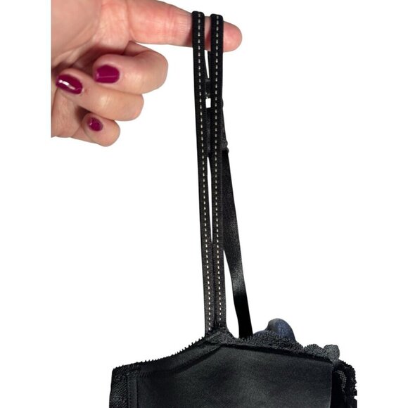 Chantelle Woman's Sz 38DD Black Rive Gauche Bra Underwire Double Straps Sexy - Picture 4 of 11